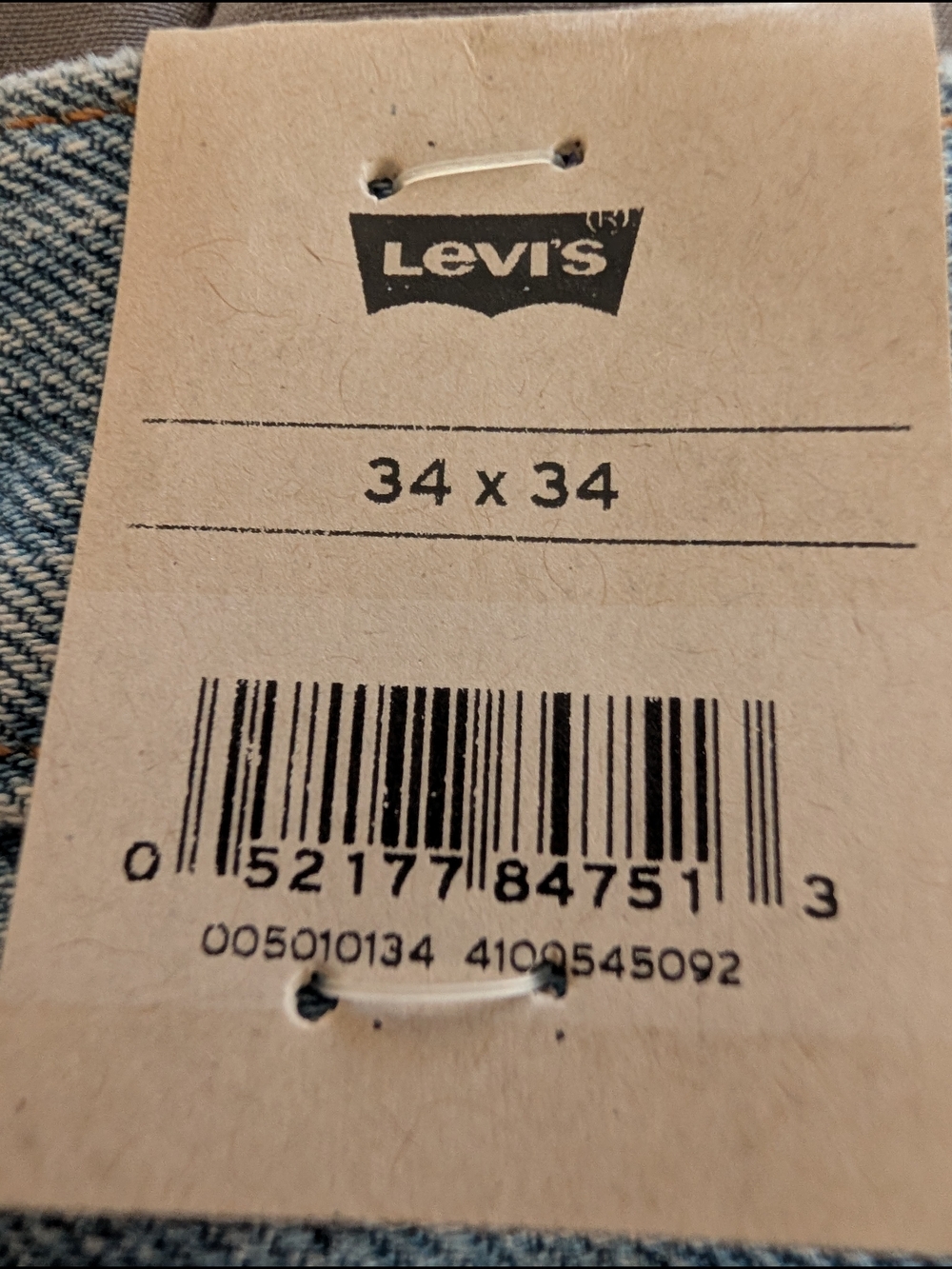Levi's 501 Classic Straight Light Blue Jeans NWT - Picture 3 of 5